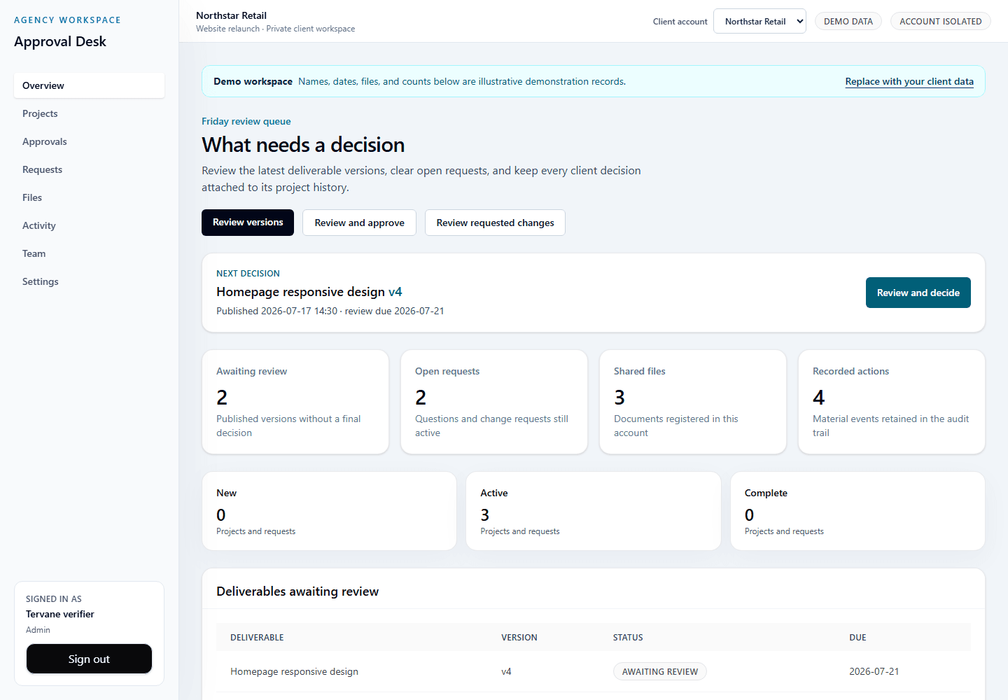 Agency Client Approval Portal preview